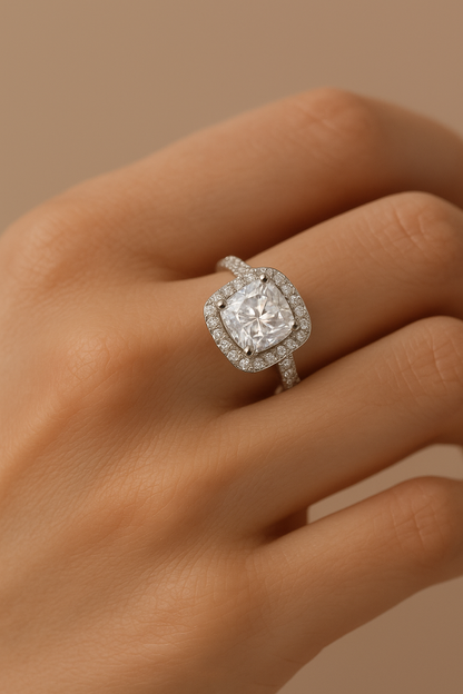 Bague Princesse Argent 925- Pierre Zircon transparente étincelante